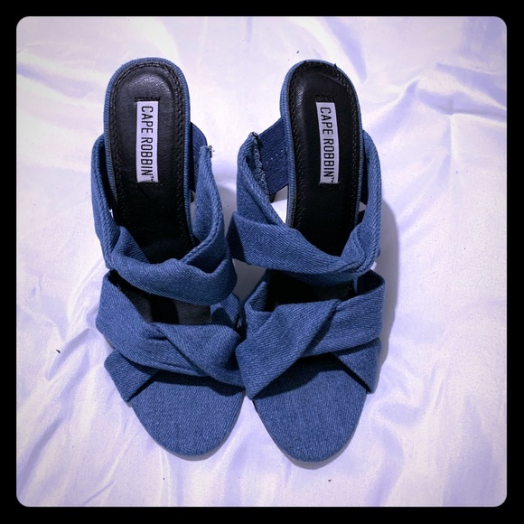 Cape Robbin Shoes - Cute Cape Robbin Denim Heels